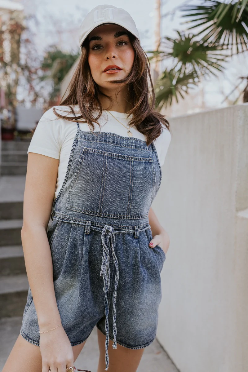 Marina Washed Denim Romper - Image 4