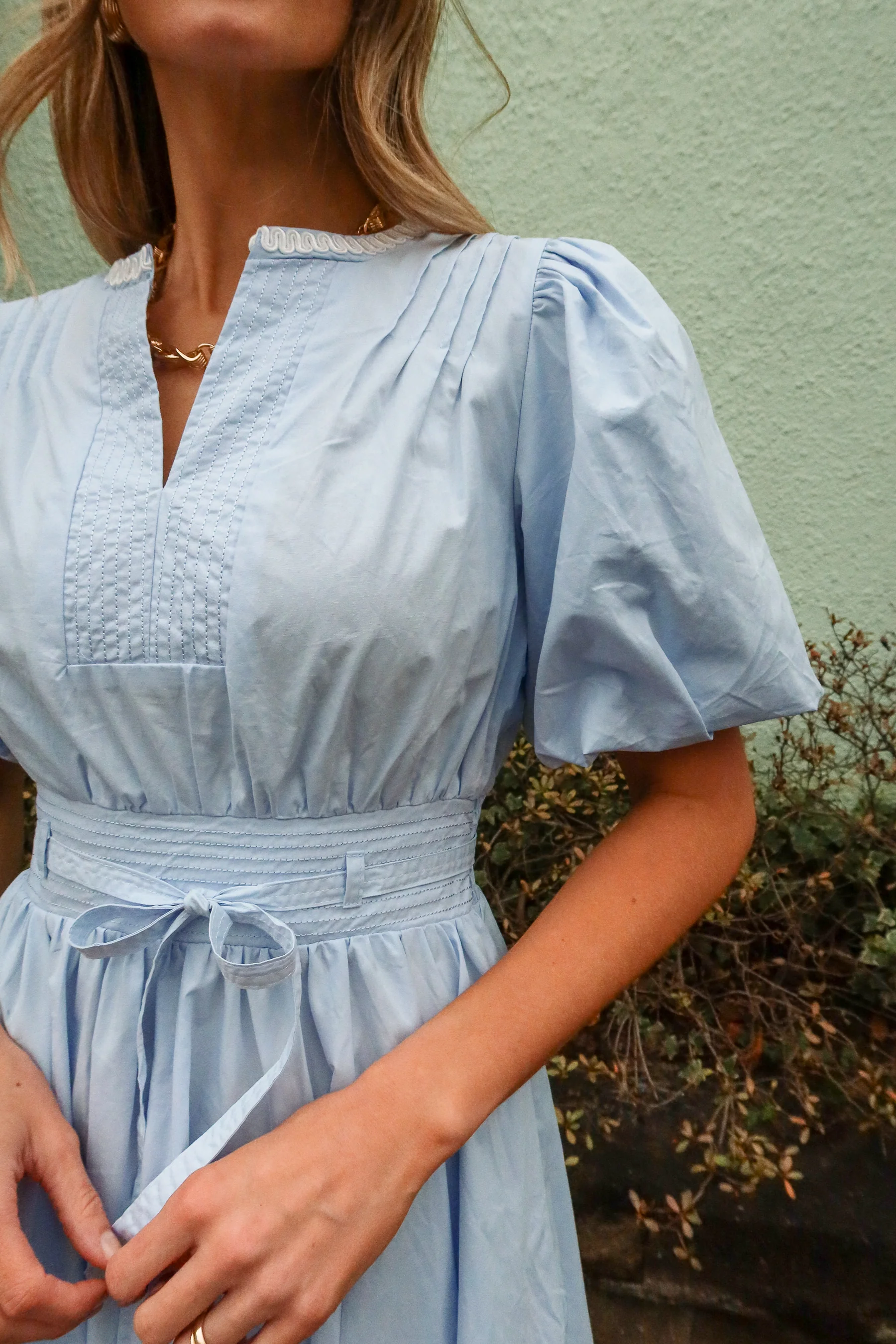 Marissa Baby Blue Ric Rac Mini Dress - Image 4