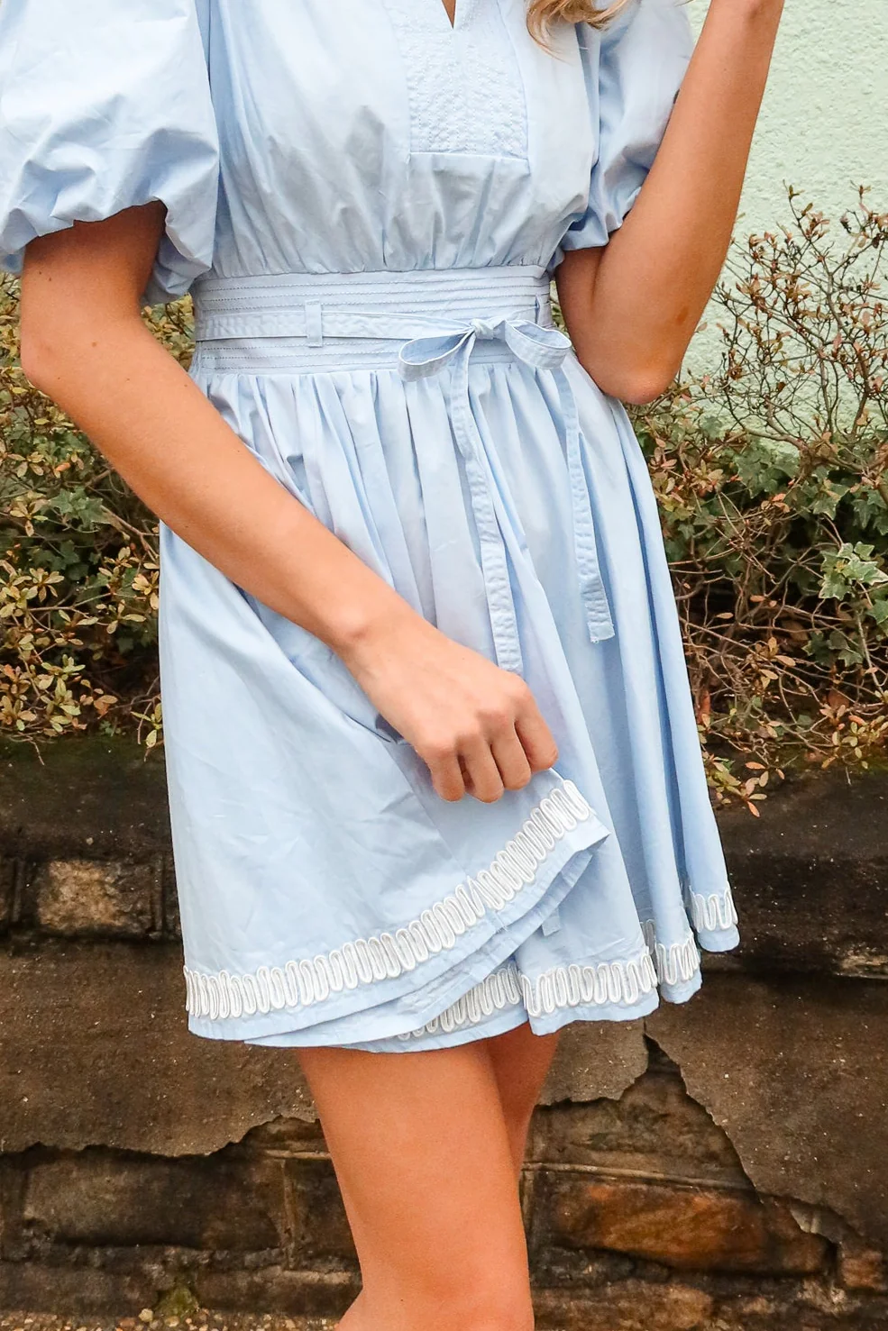 Marissa Baby Blue Ric Rac Mini Dress - Image 5