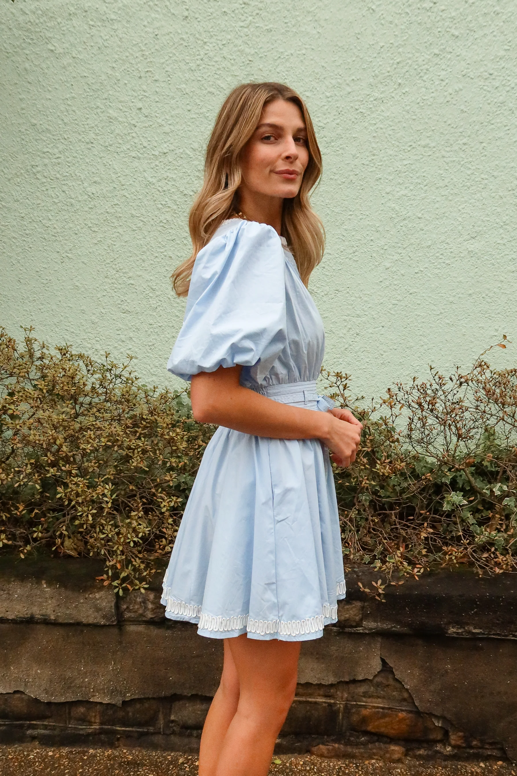 Marissa Baby Blue Ric Rac Mini Dress - Image 6