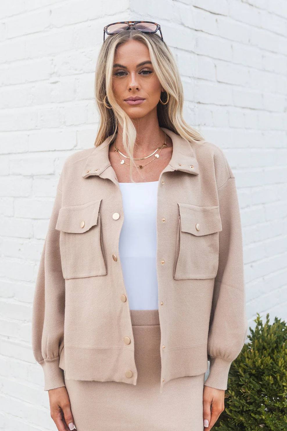 Marla Sand Knit Shacket - Image 3