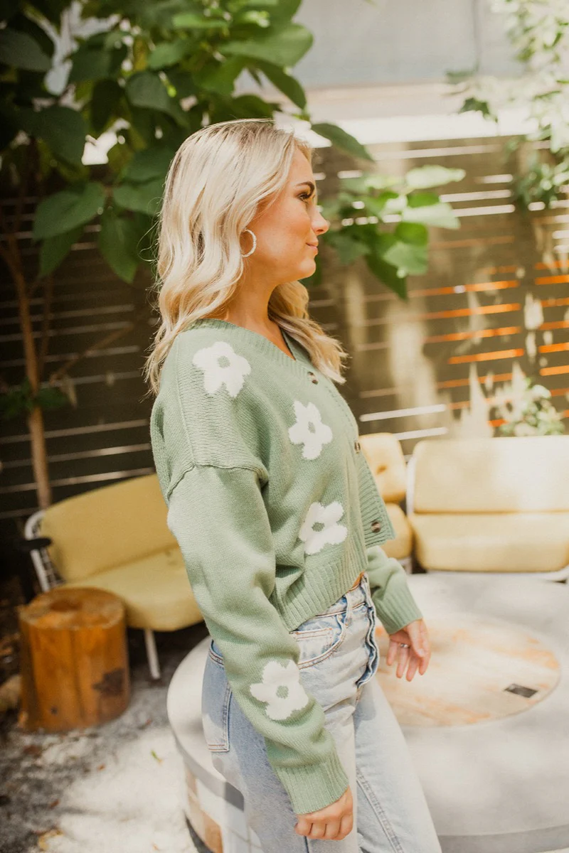 Matcha Daisy Cardigan - Image 4
