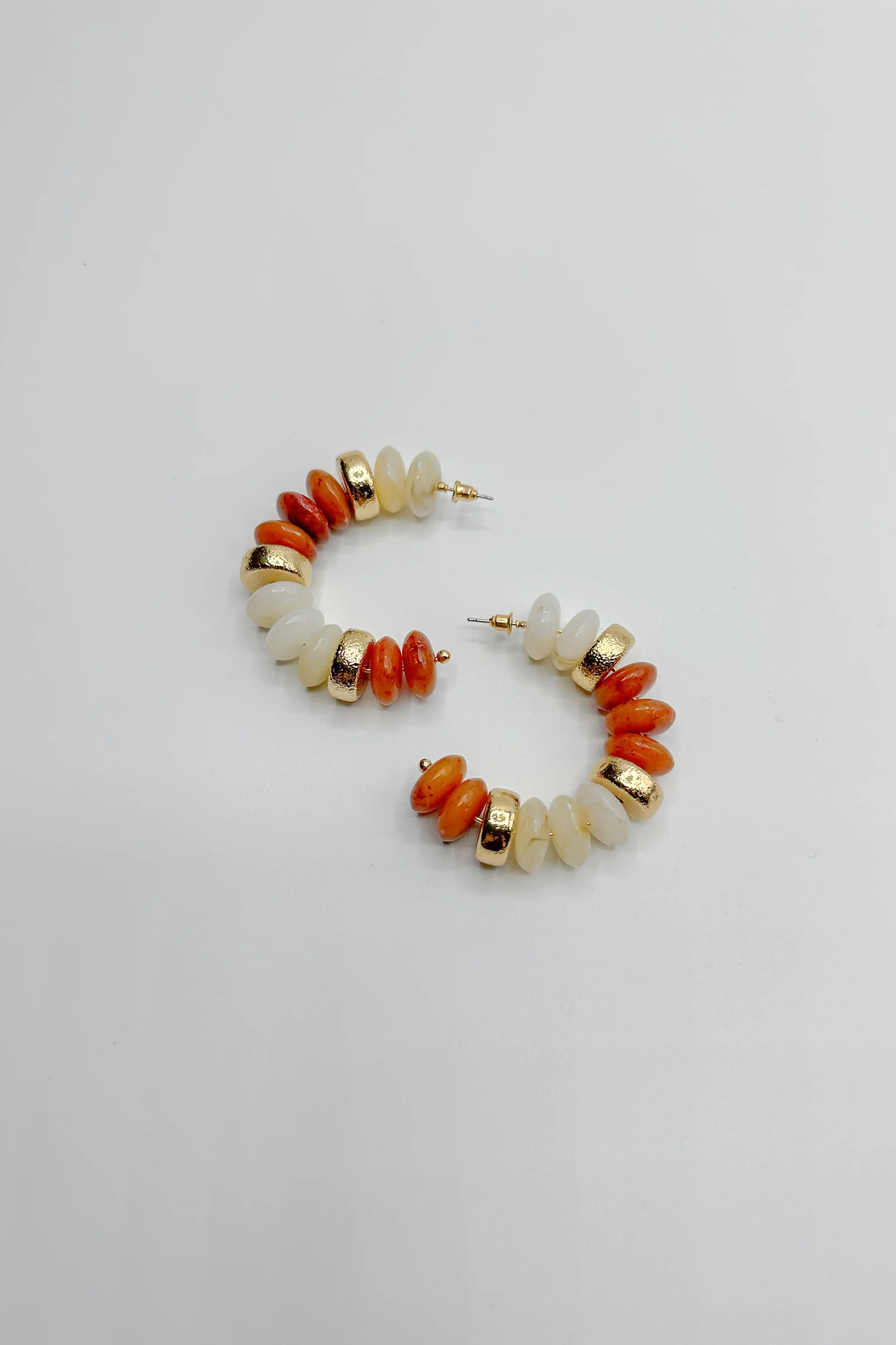 Maya Multi & Gold Beaded Hoop Earring - Image 4