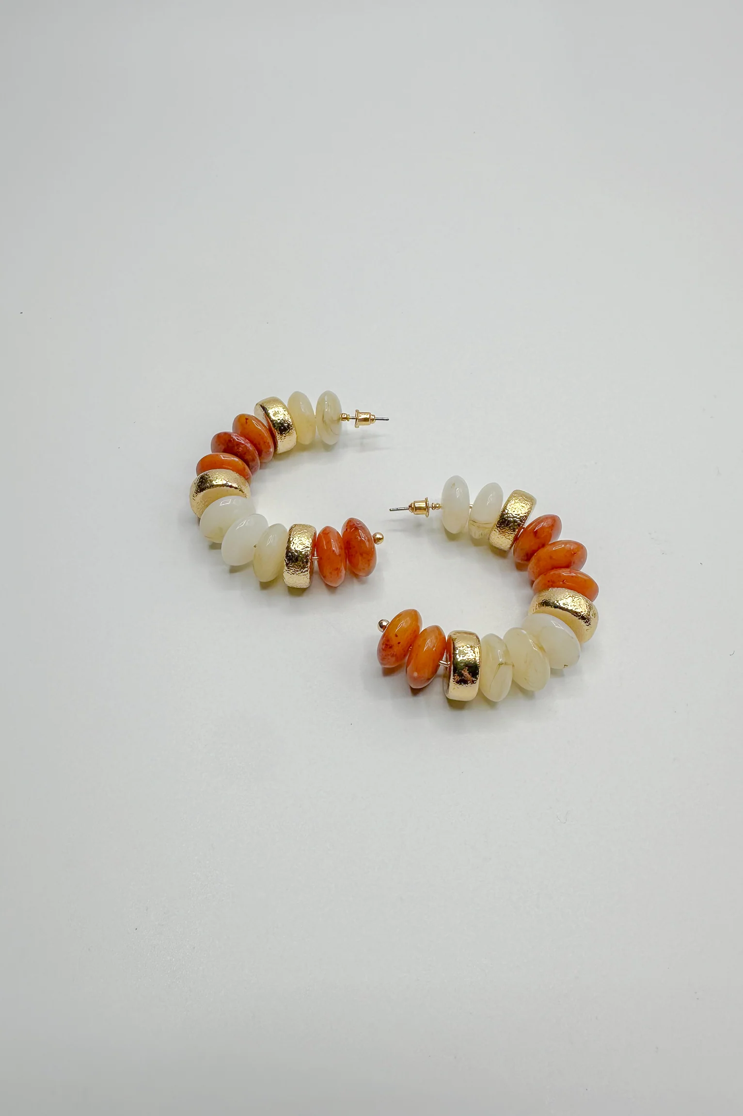Maya Multi & Gold Beaded Hoop Earring - Image 5