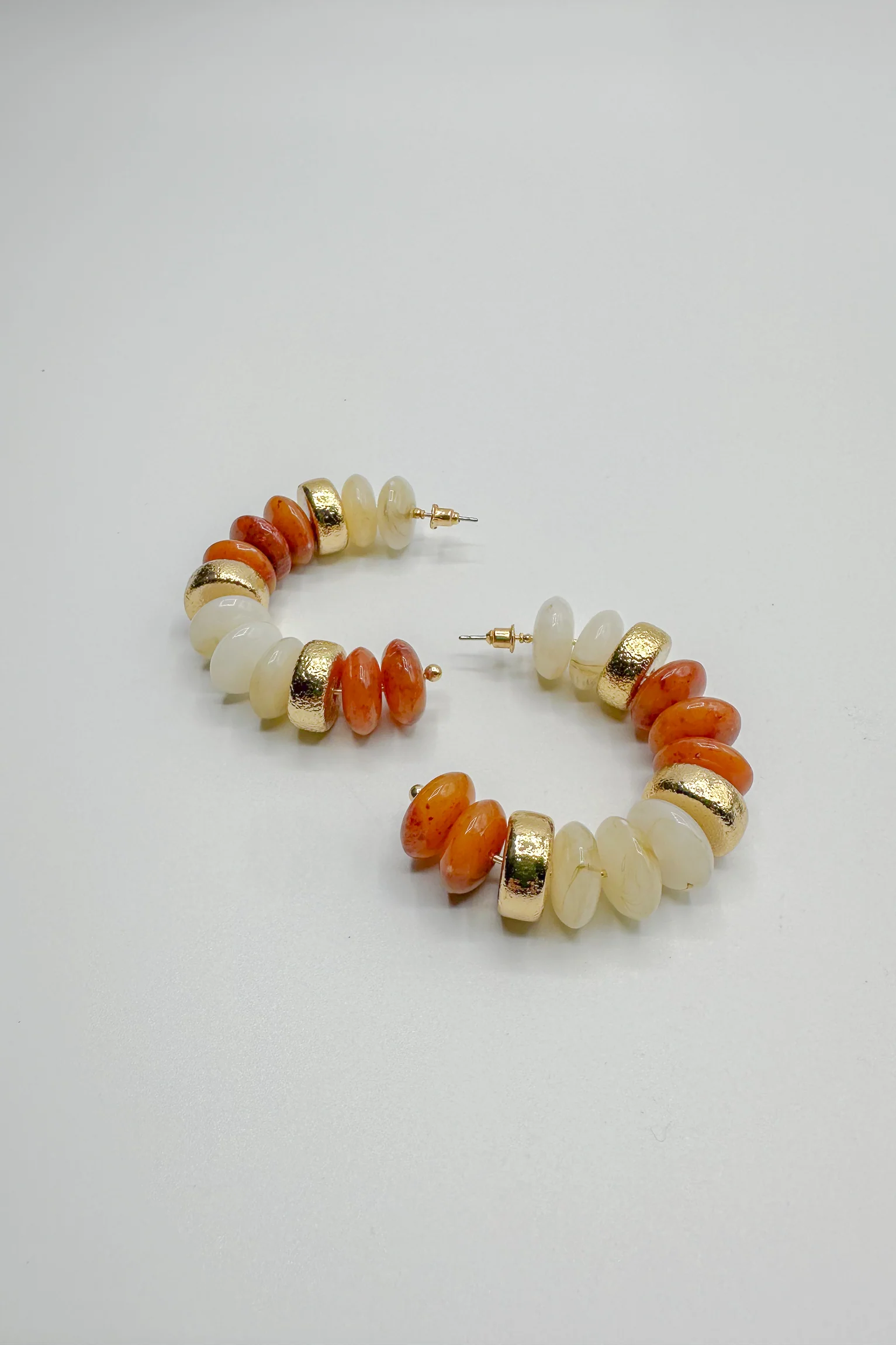 Maya Multi & Gold Beaded Hoop Earring - Image 6