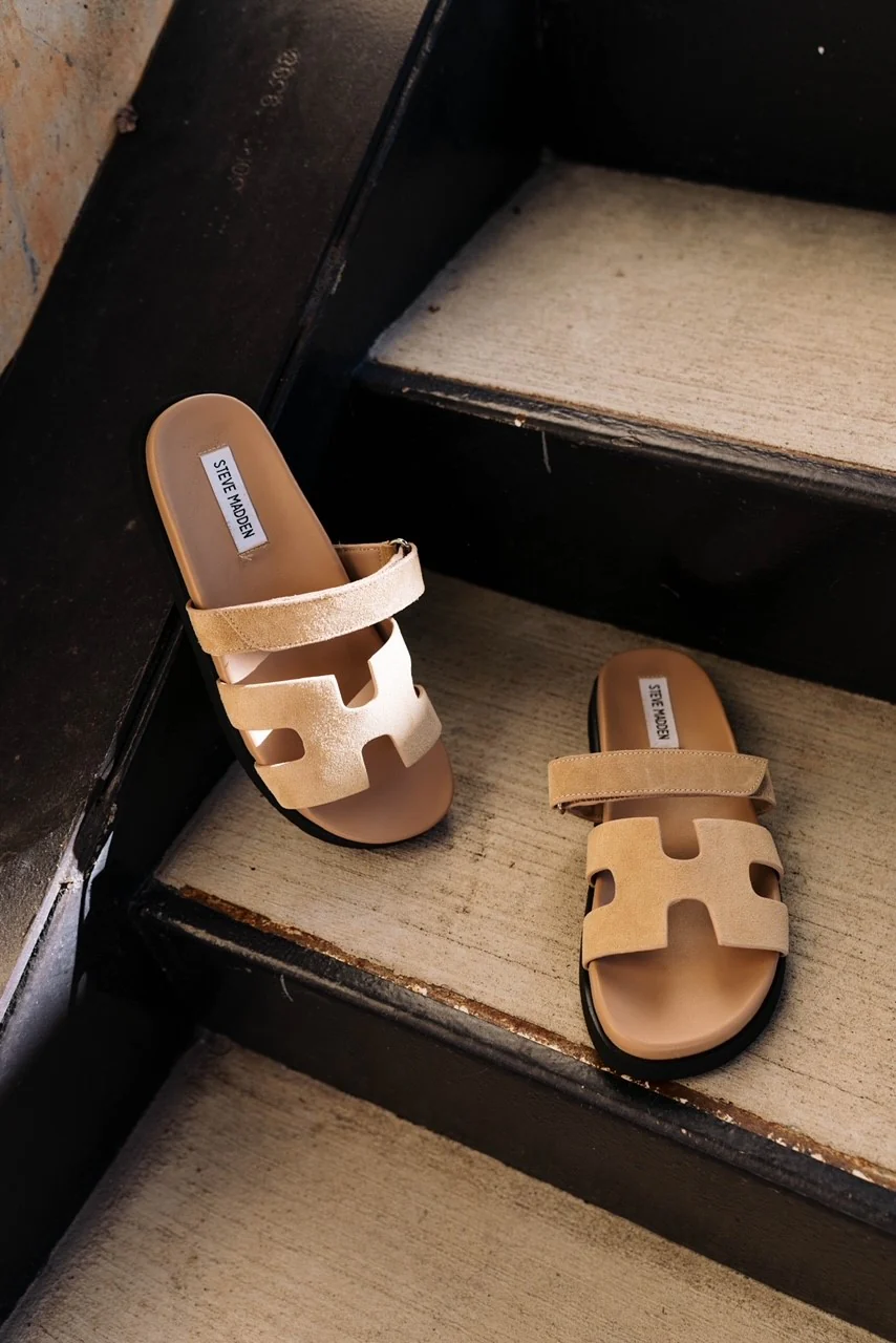 Mayven Sandal in Taupe Suede