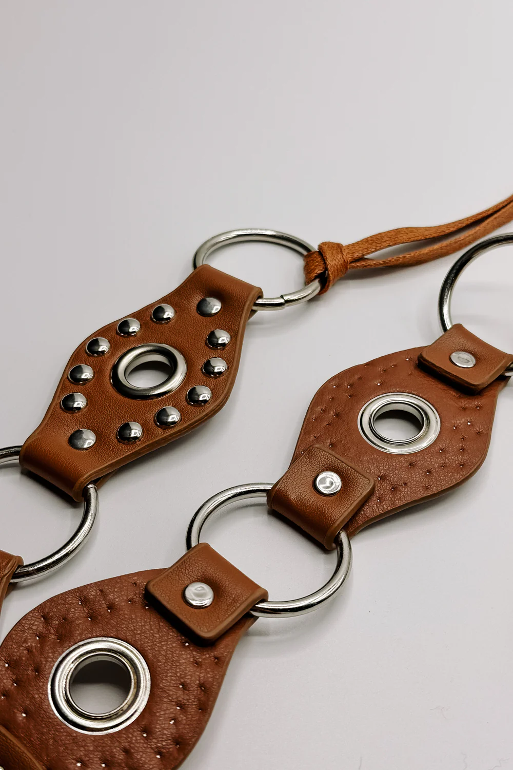 Mckayla Brown & Silver Stud Tie Belt - Image 5