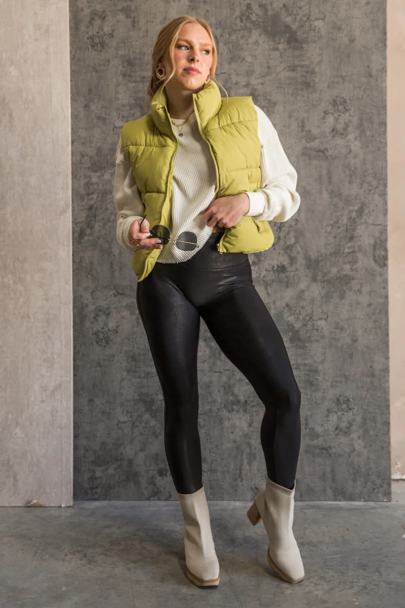Mckenna Chartreuse Puffer Vest