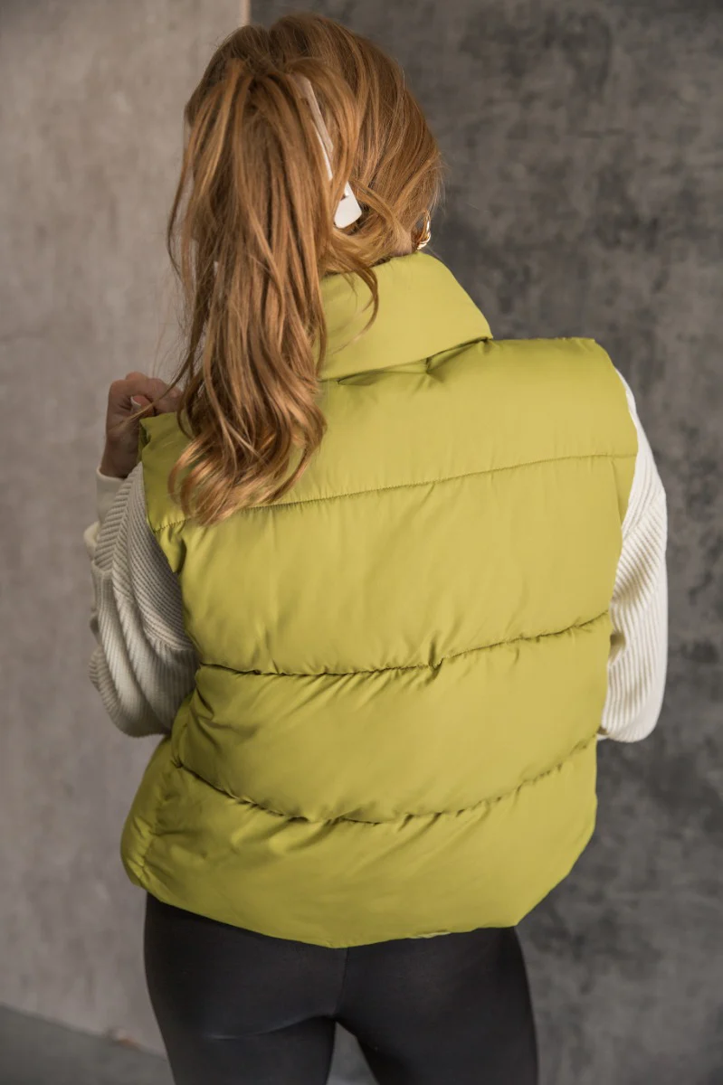 Mckenna Chartreuse Puffer Vest - Image 5