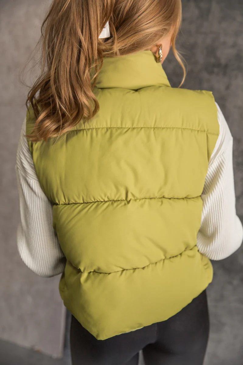 Mckenna Chartreuse Puffer Vest - Image 6