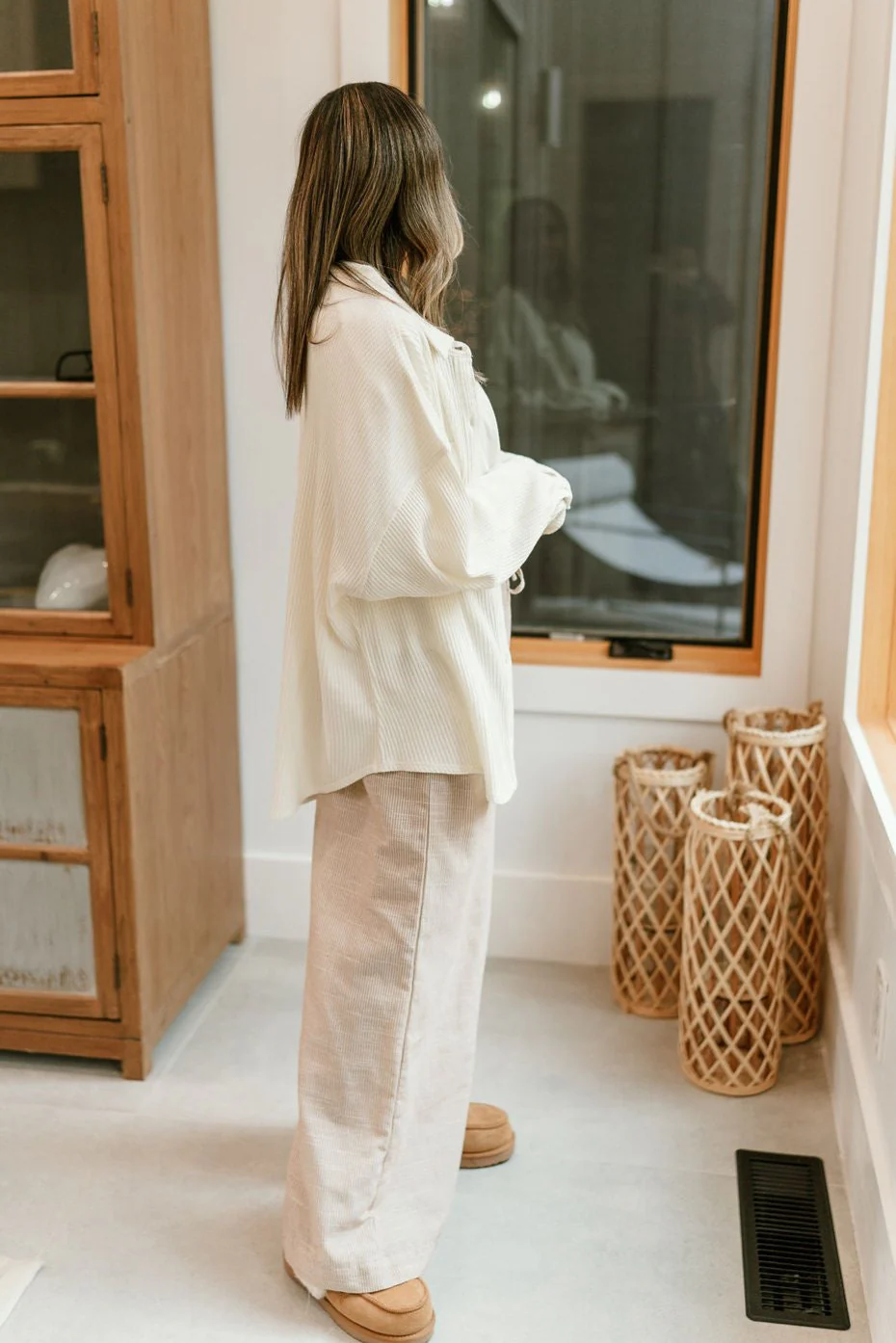 Mckenzie Cream Thermal Button-Up Top - Image 8