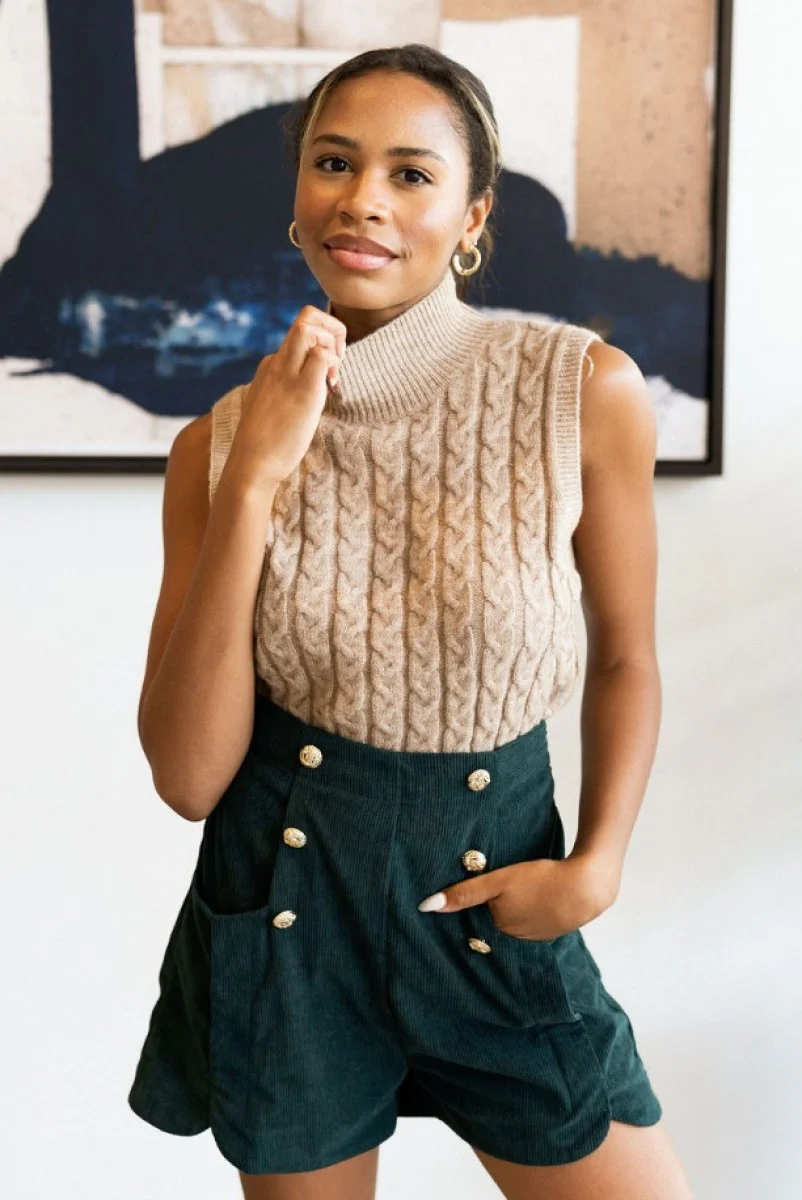 Meet Me In Maine Sweater Tank in Taupe