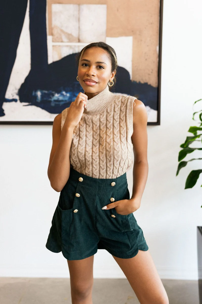 Meet Me In Maine Sweater Tank in Taupe - Image 2