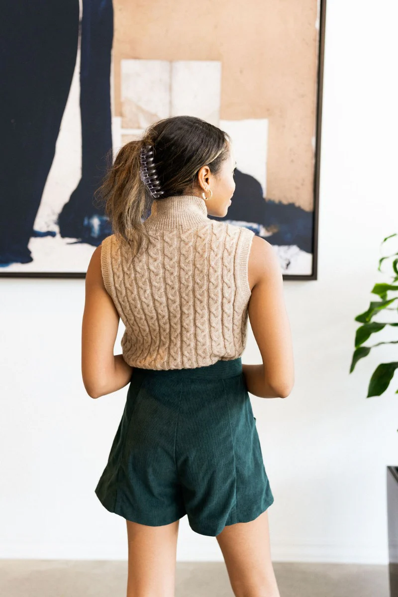 Meet Me In Maine Sweater Tank in Taupe - Image 4