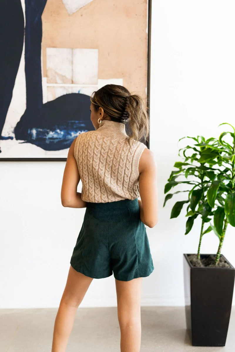 Meet Me In Maine Sweater Tank in Taupe - Image 5