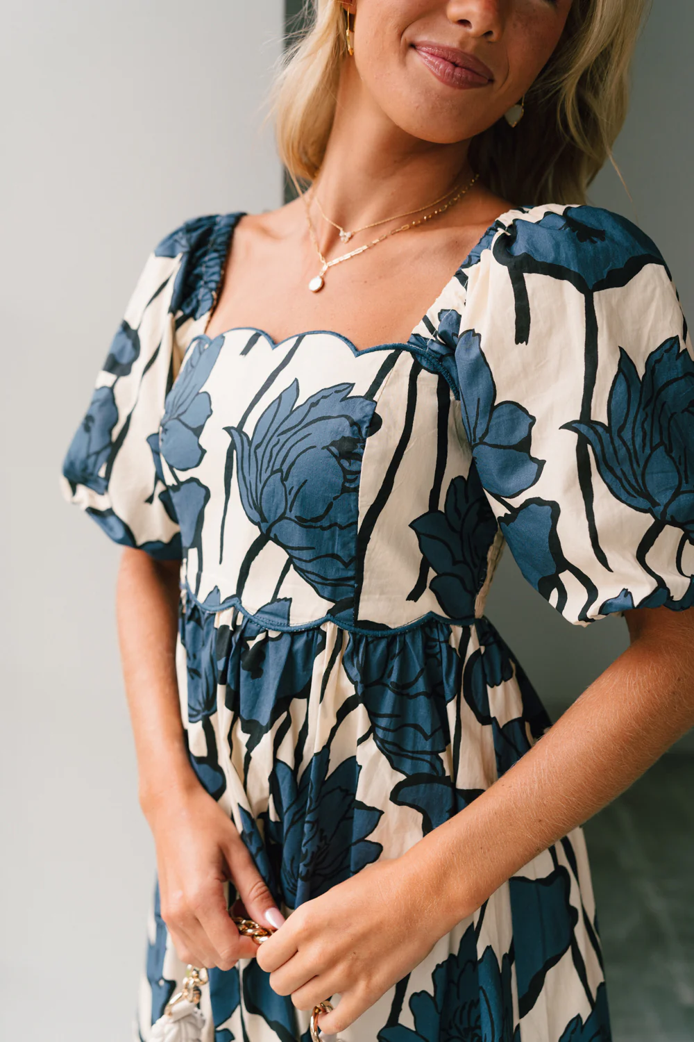 Melania Floral Puff Sleeve Mini Dress - Image 3