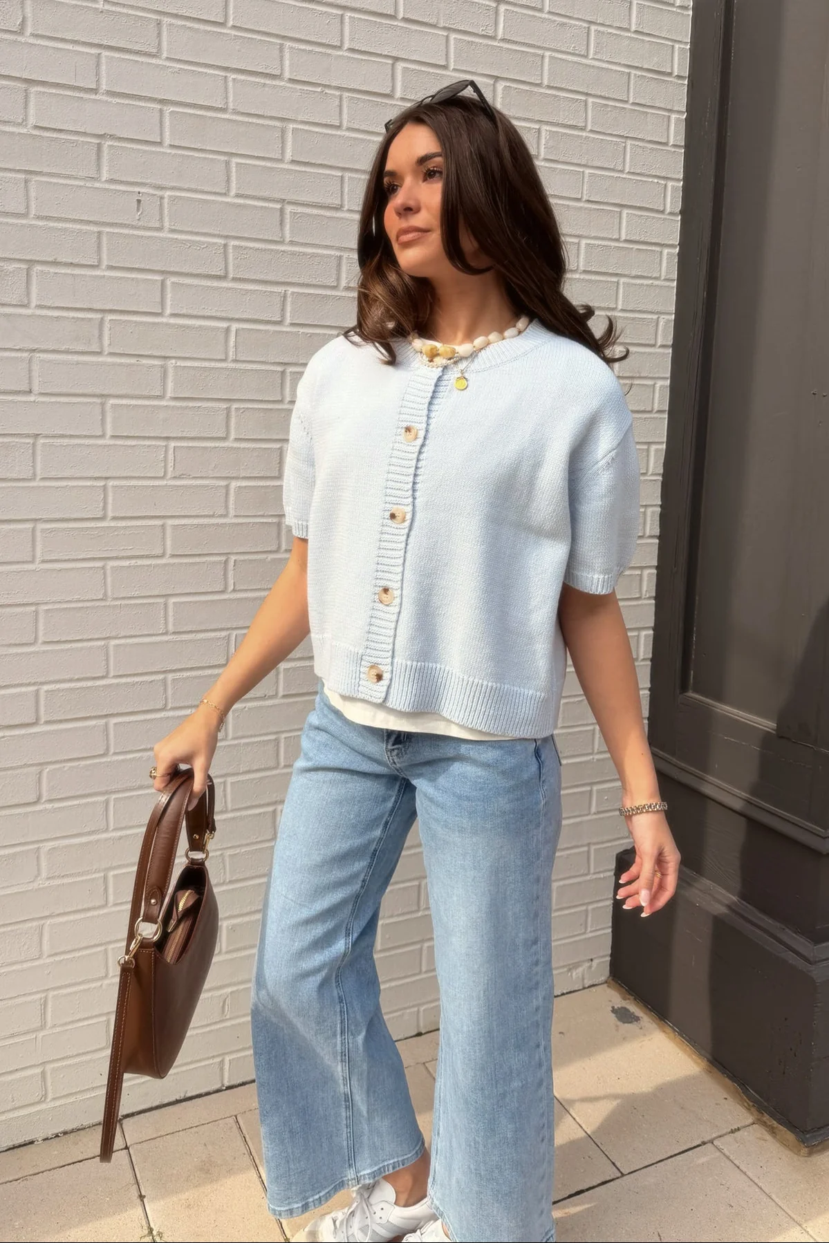 Melany Light Blue Button-Up Cardigan - Image 3