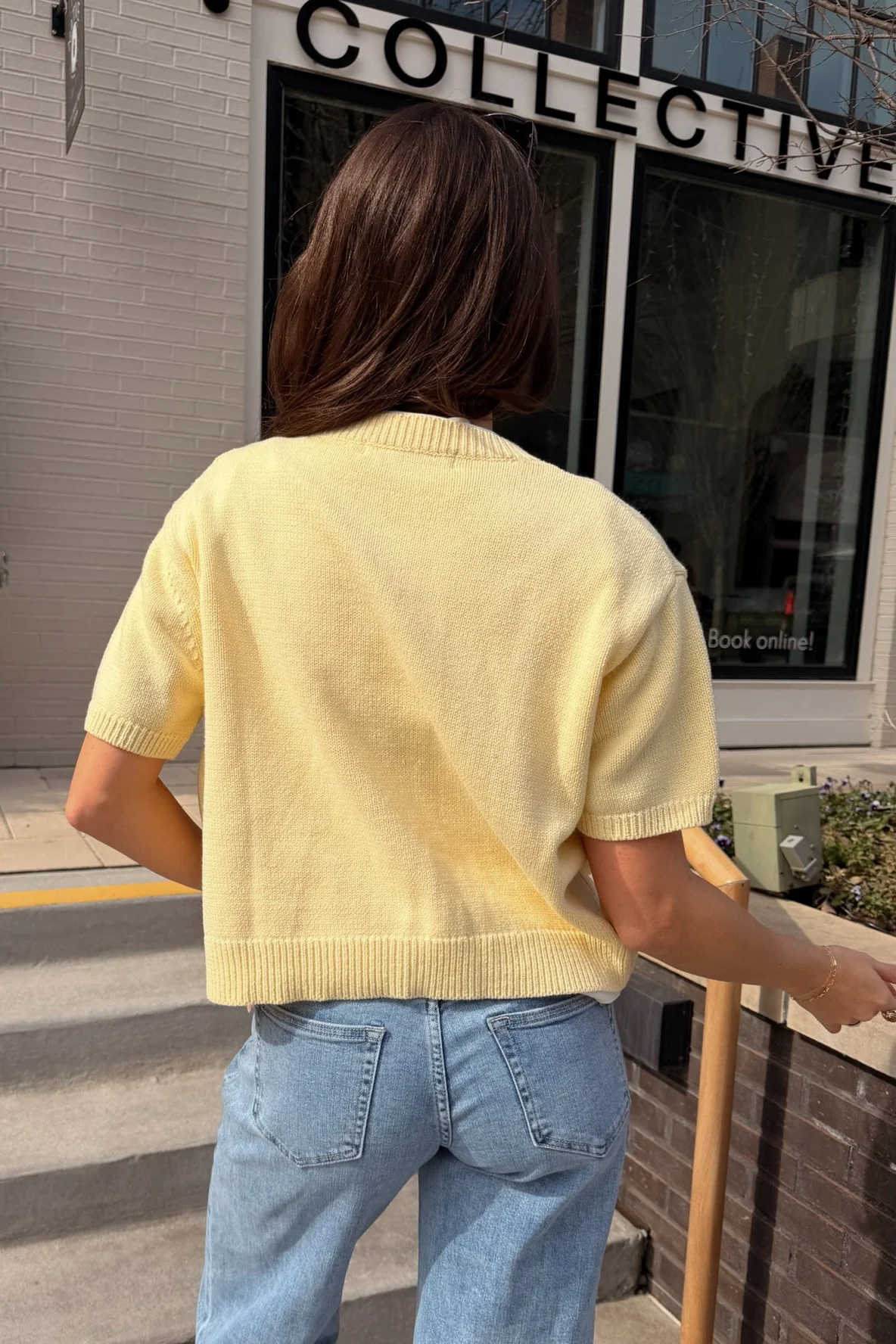 Melany Butter Yellow Button-Up Cardigan - Image 4