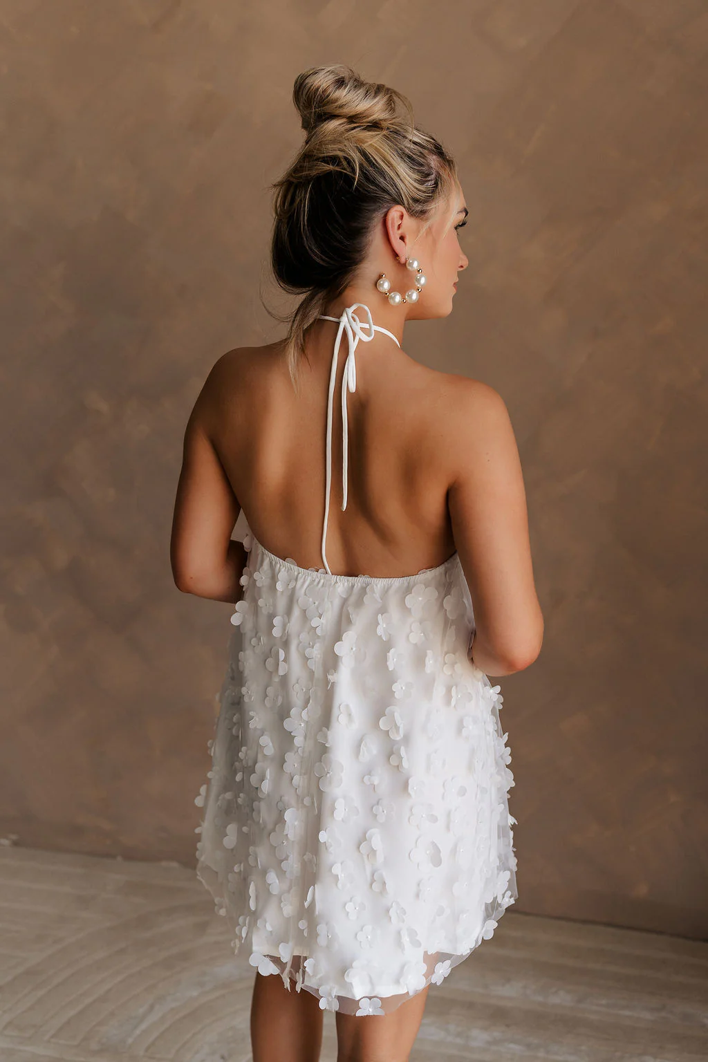 Meredith White Embellished Floral Dress - Image 3