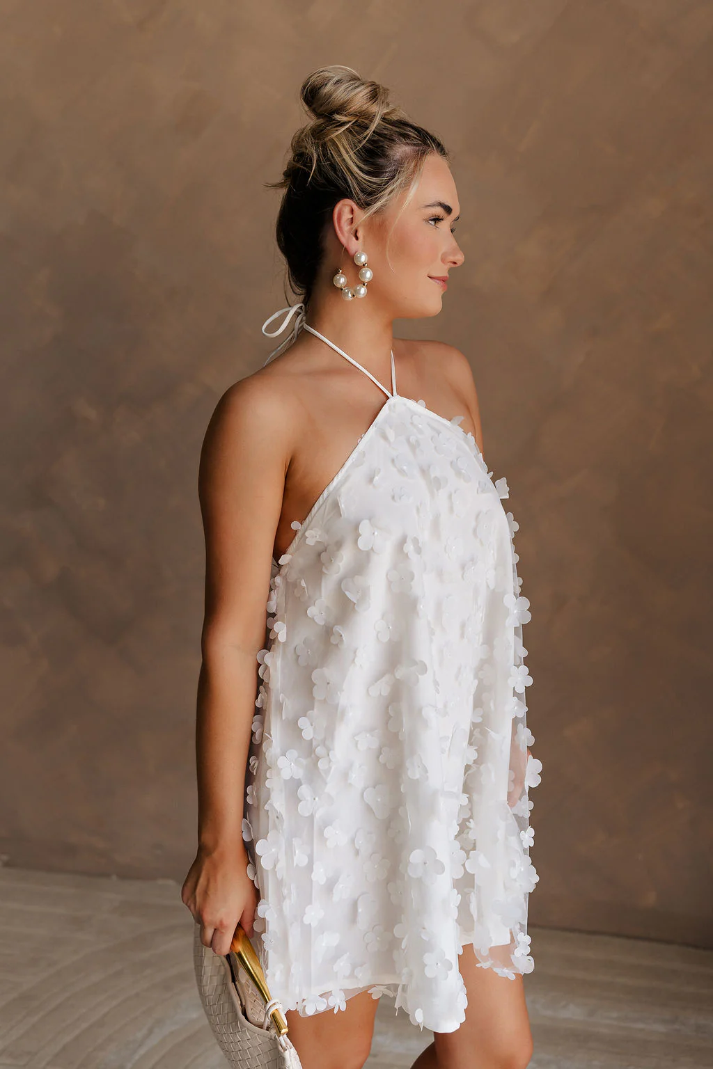 Meredith White Embellished Floral Dress - Image 4