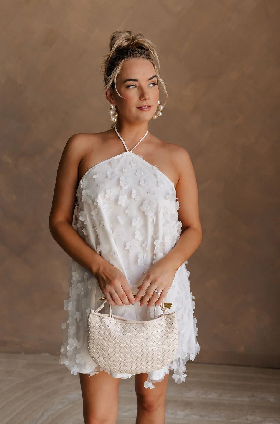 Meredith White Embellished Floral Dress - Image 5