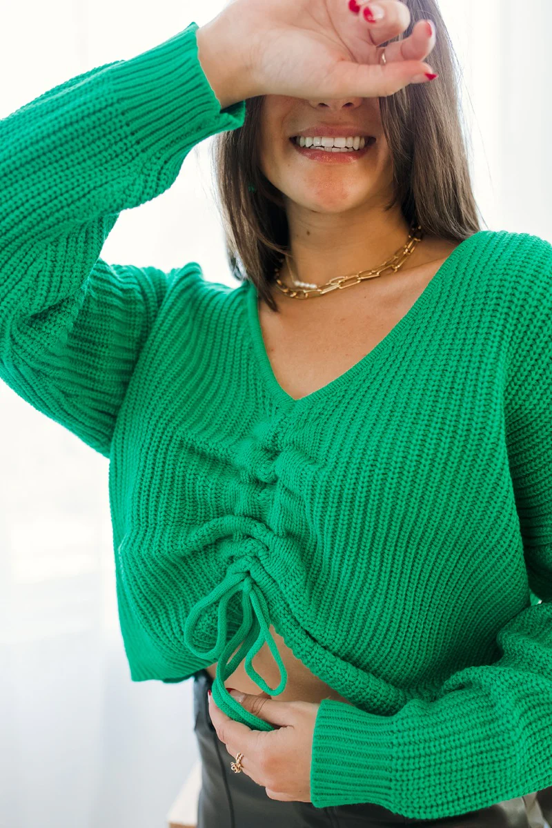 Merry And Bright Ruched Sweater - Image 2