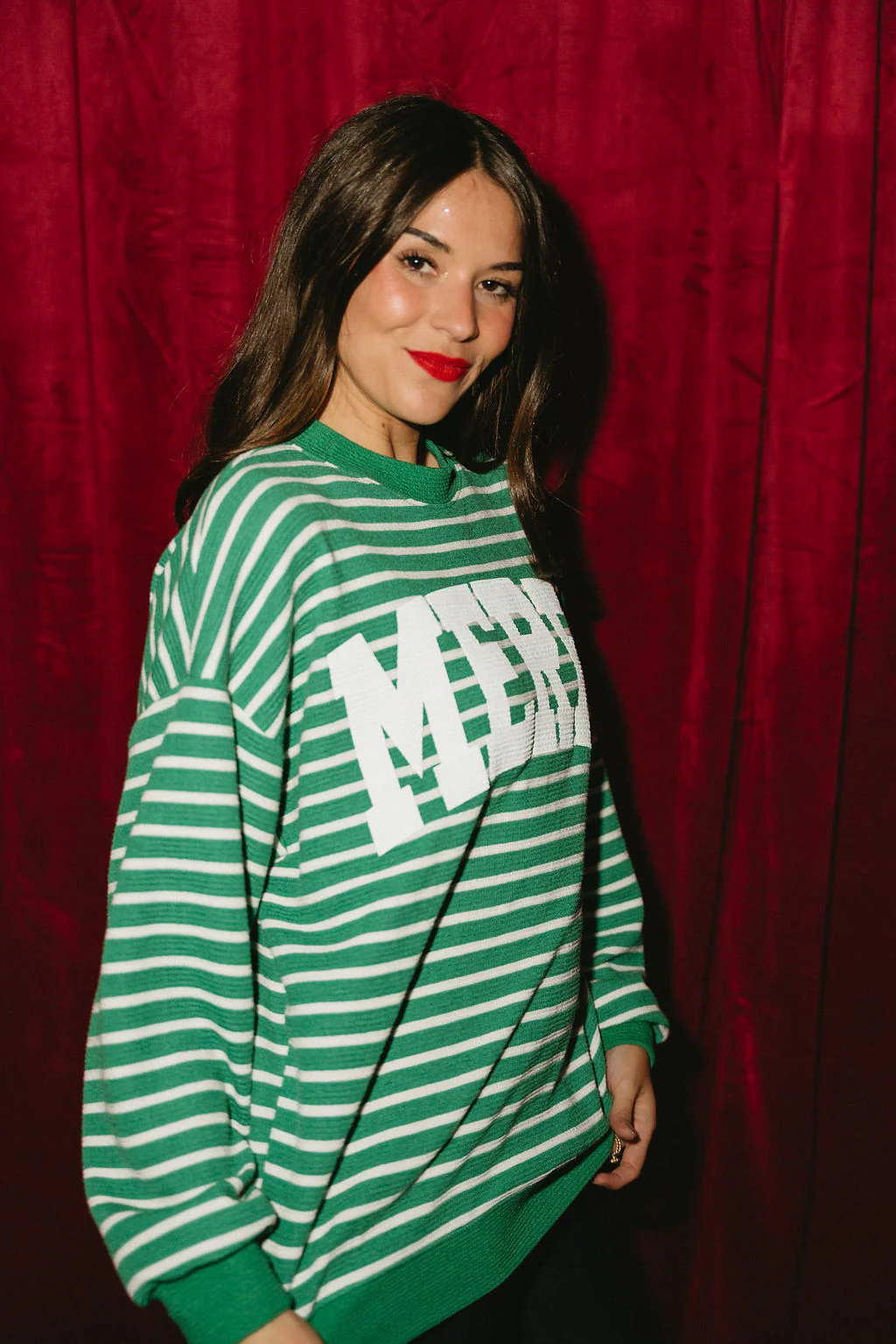 Merry Green & White Striped Top - Image 3