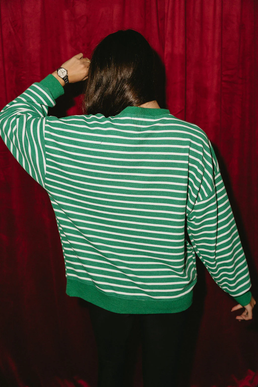 Merry Green & White Striped Top - Image 6