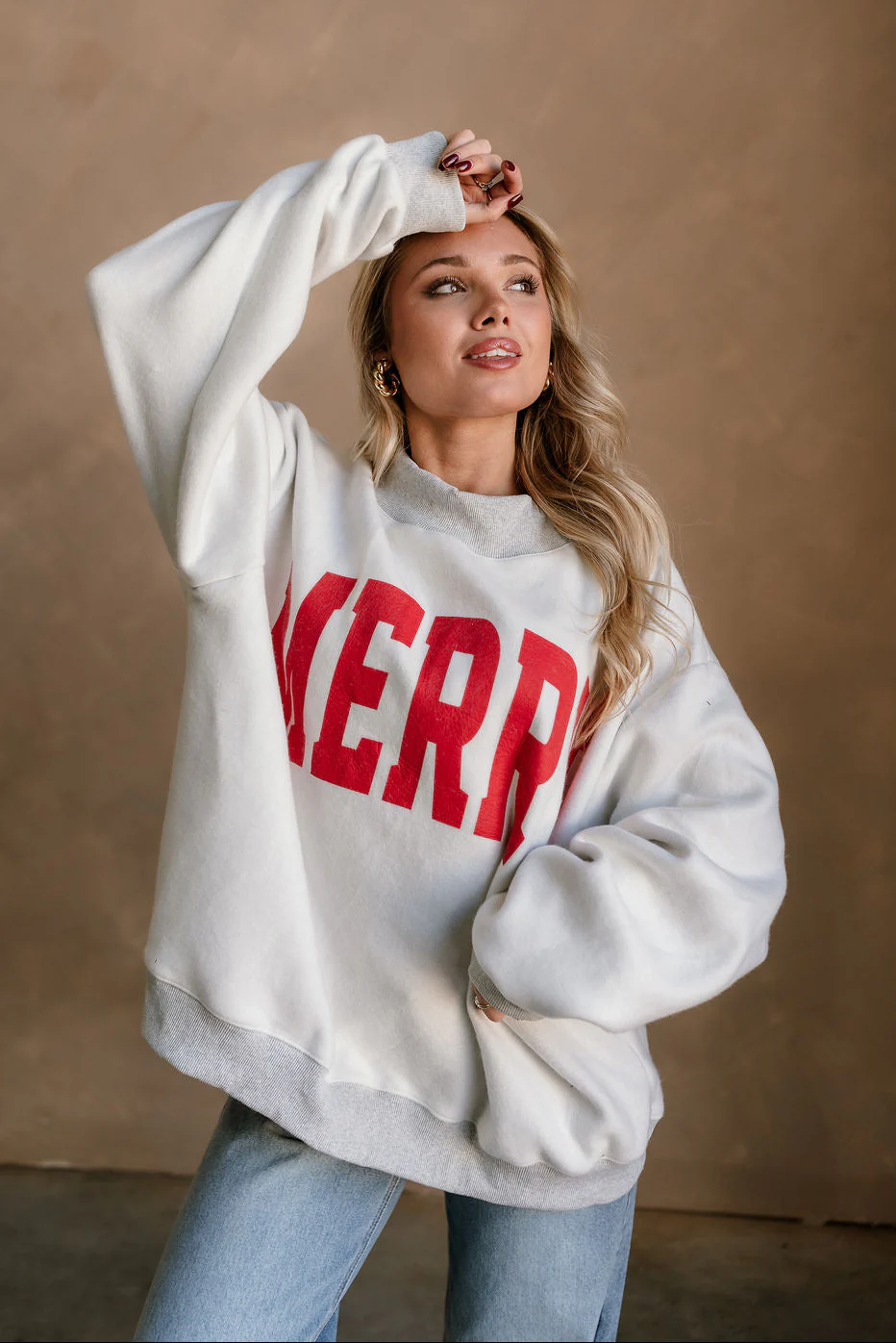 Merry/Grinchy Reversible Mock Neck Sweatshirt - Image 3