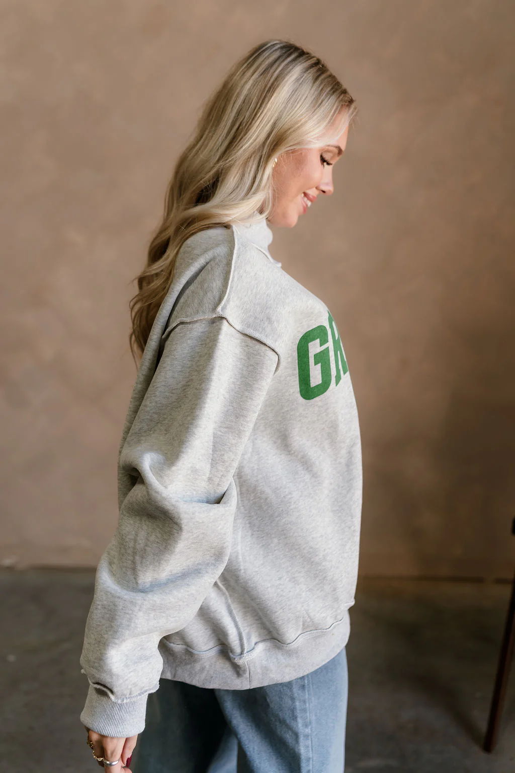Merry/Grinchy Reversible Mock Neck Sweatshirt - Image 6
