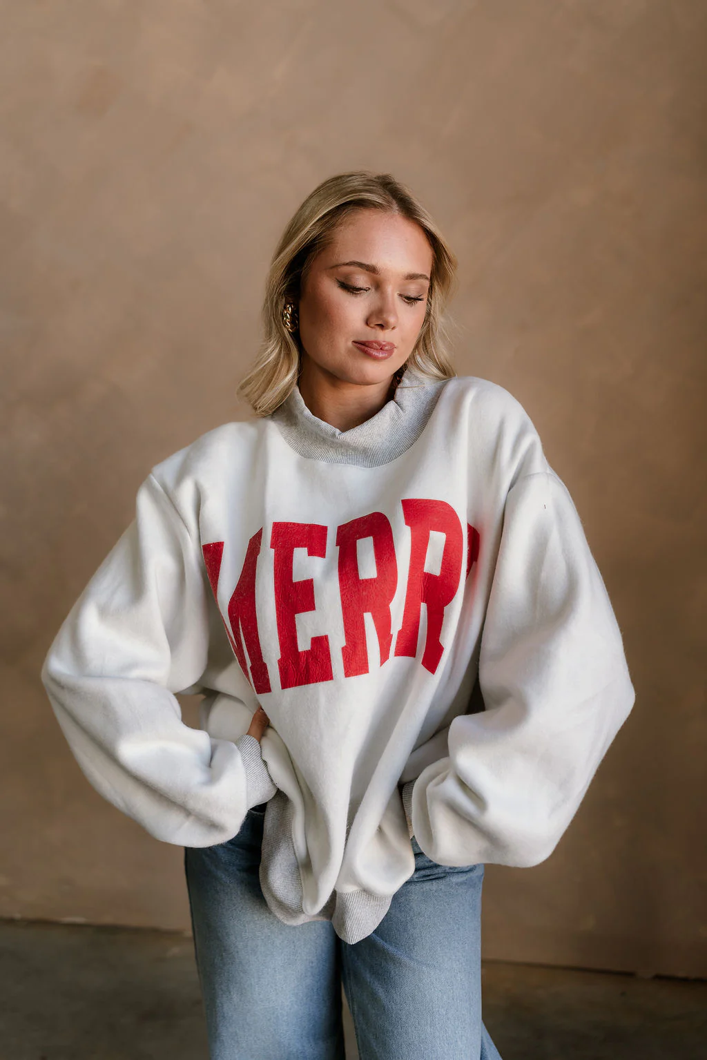Merry/Grinchy Reversible Mock Neck Sweatshirt - Image 9