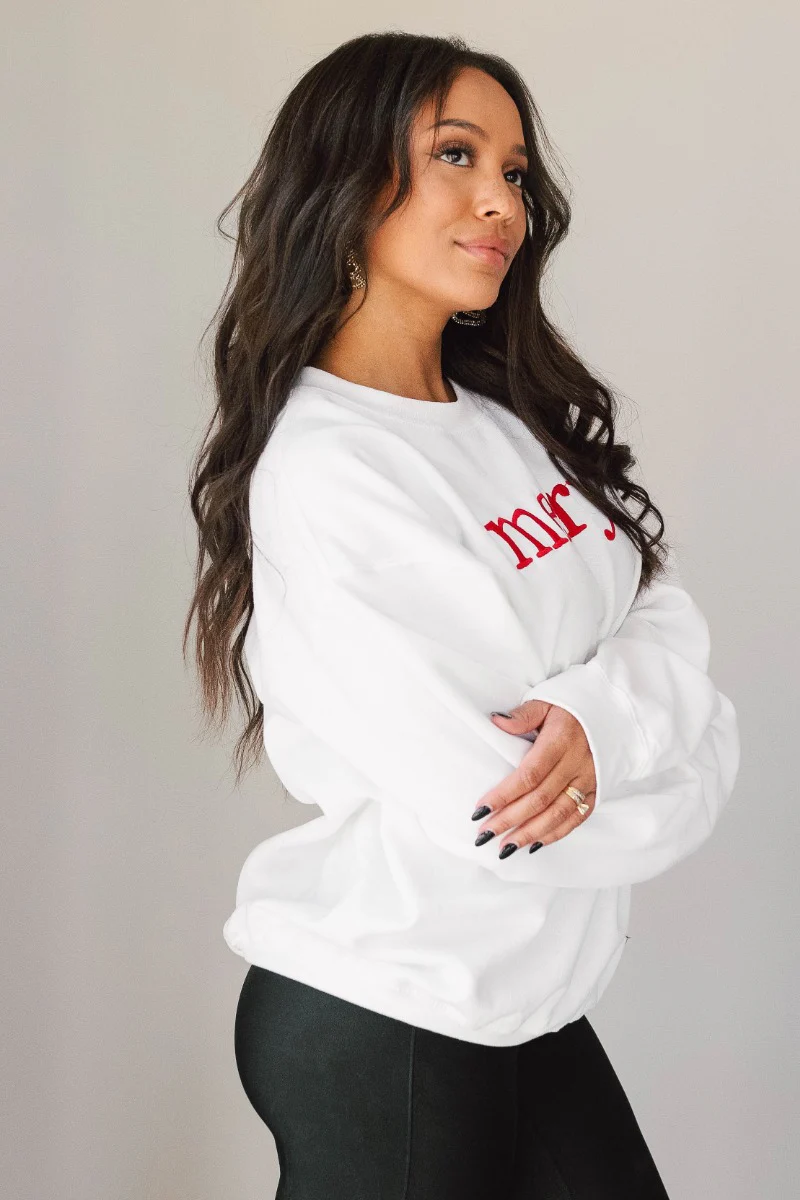 Merry Red and White Long Sleeve Sweatshirt - Image 5