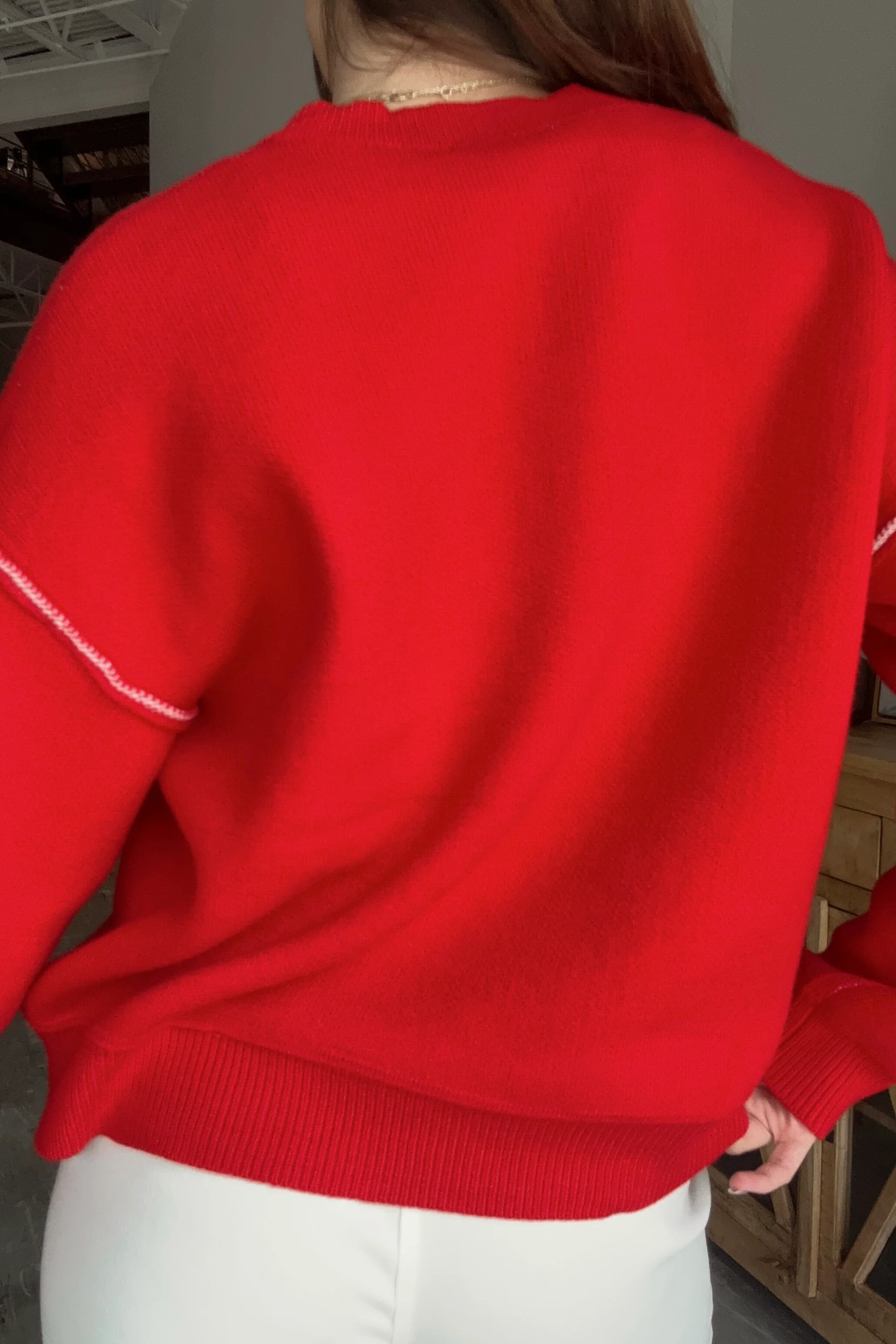 Merry Red & Cream Sweater - Image 6
