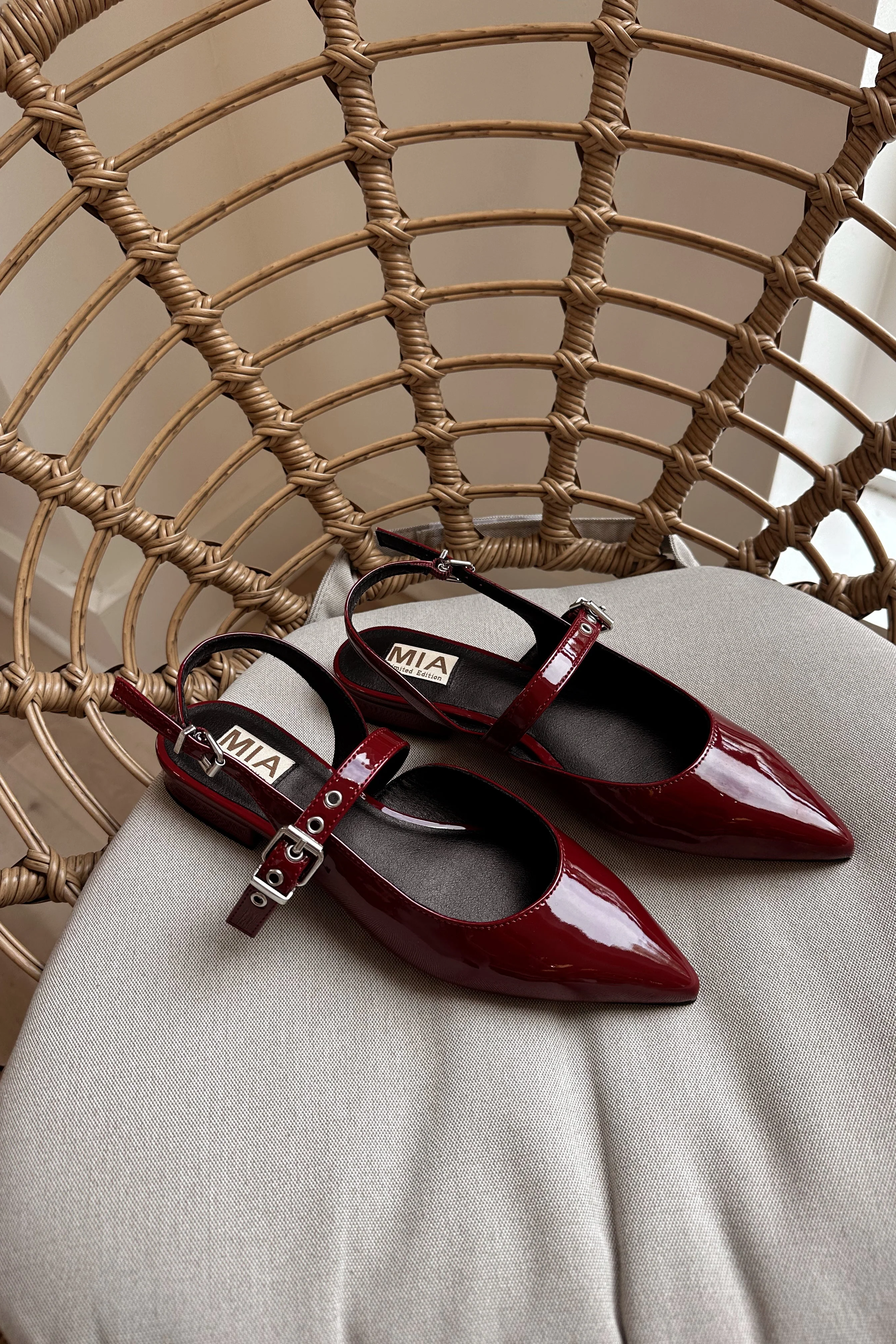 Mia Aree Burgundy Patent Leather Mule - Image 3