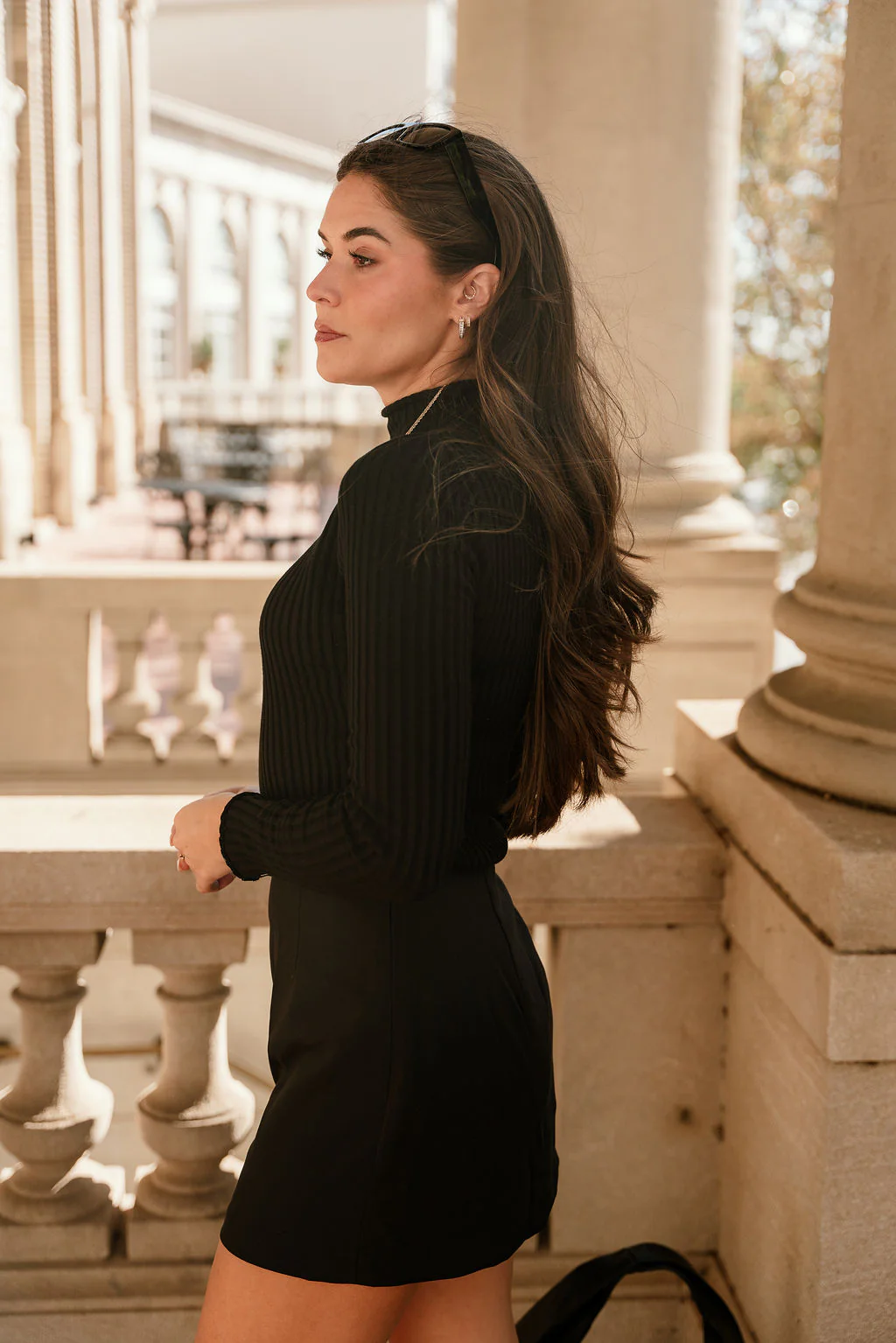 Mia Black High Neck Knit Top - Image 3