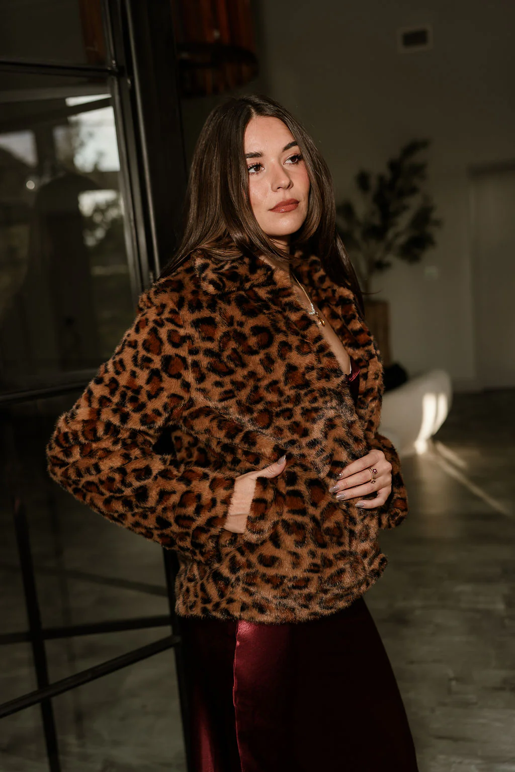 Mia Cheetah Faux Fur Jacket - Image 2