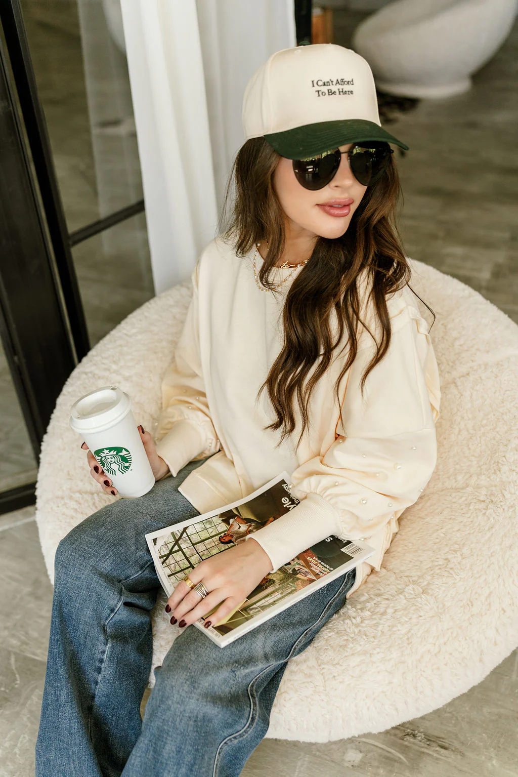 Mia Cream & Pearl Embellished Sweatshirt - Image 6