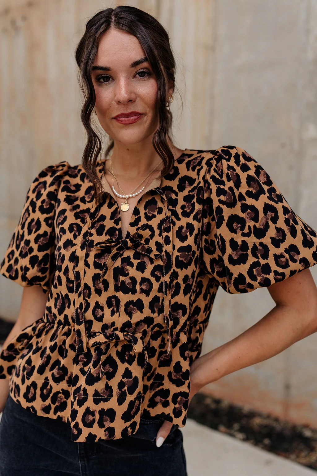 Mia Leopard Puff Sleeve Top - Image 3
