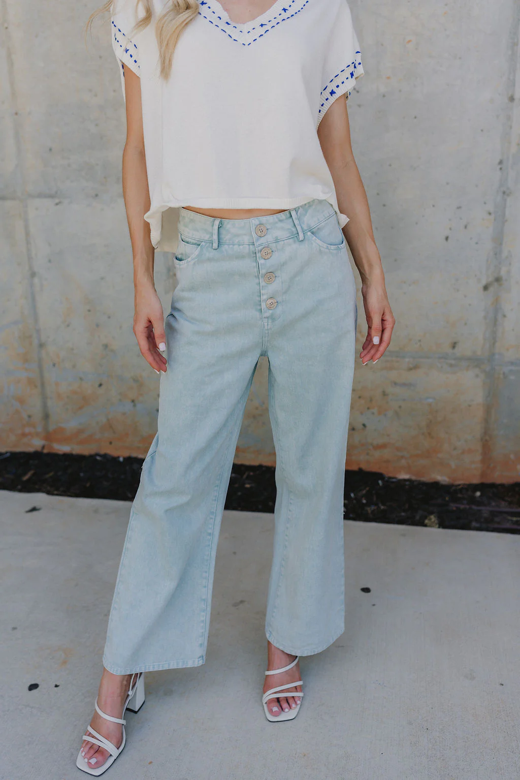 Mia Light Blue Wide Leg Pants