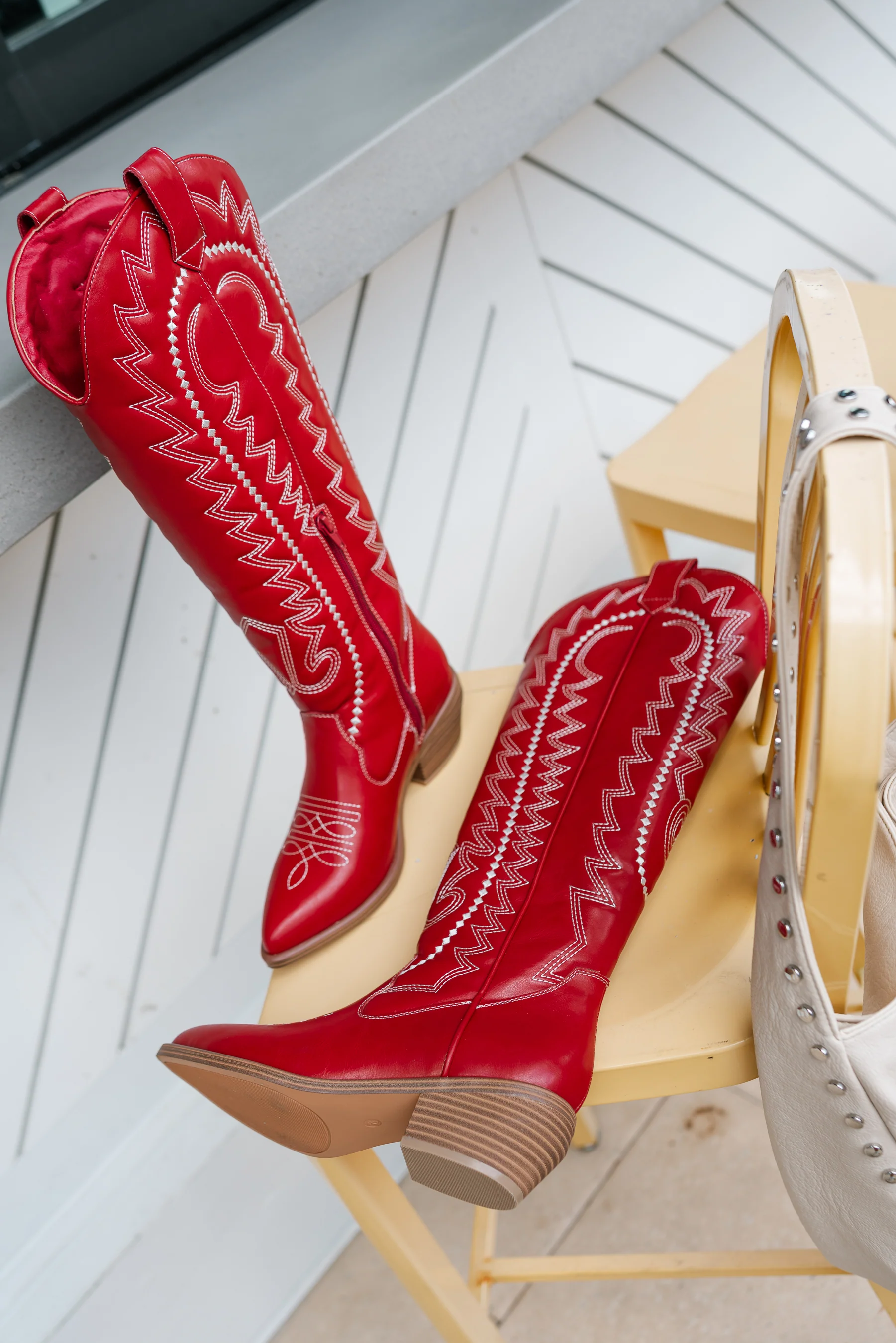 Mia Locklyn Red Western Tall Boot