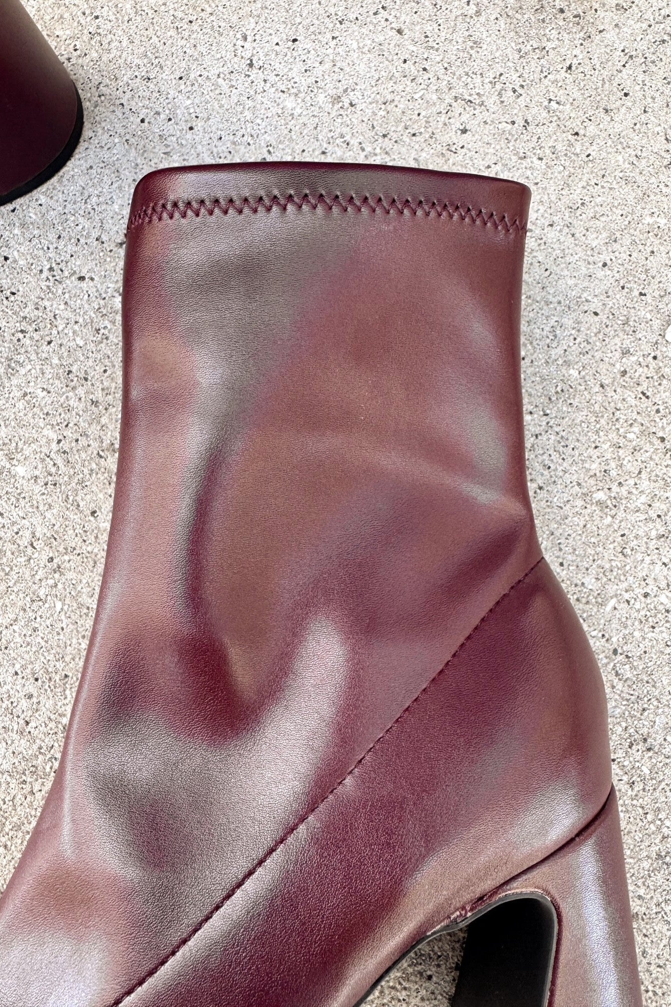 Mia Thiva Burgundy Block Heel Boot - Image 4