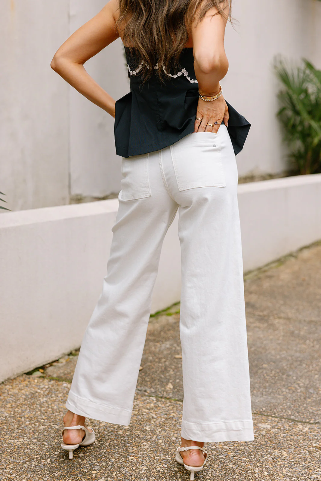 Mica: Leila White High Rise Wide Leg Jeans - Image 4