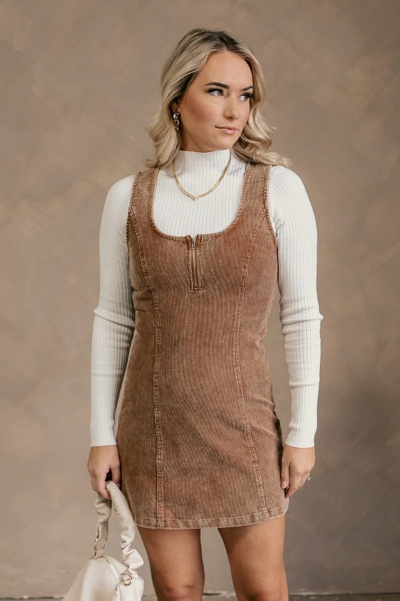 Michelle Brown Sleeveless Corduroy Dress - Image 2