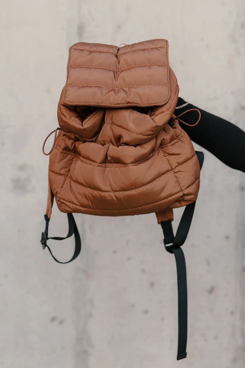 Mila Brown Adjustable Strap Backpack - Image 6