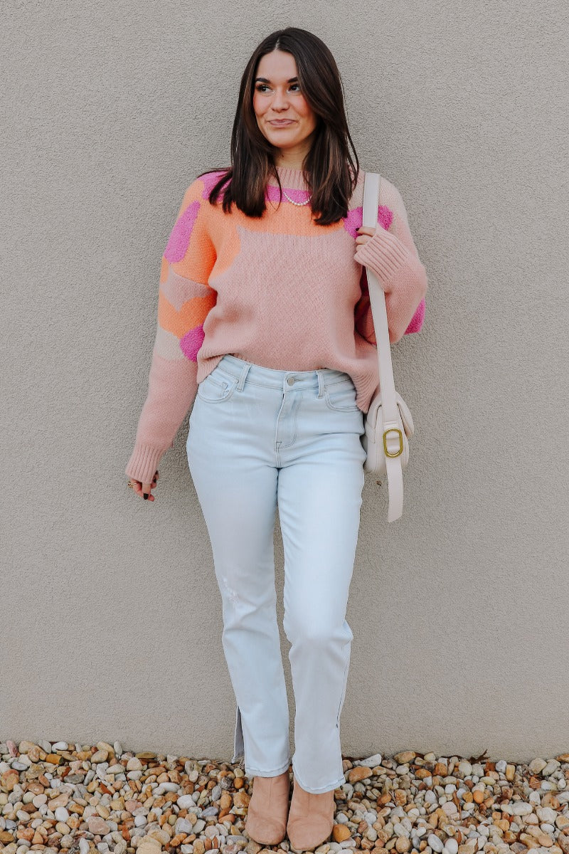 Mila Pink Multi Long Sleeve Sweater - Image 2