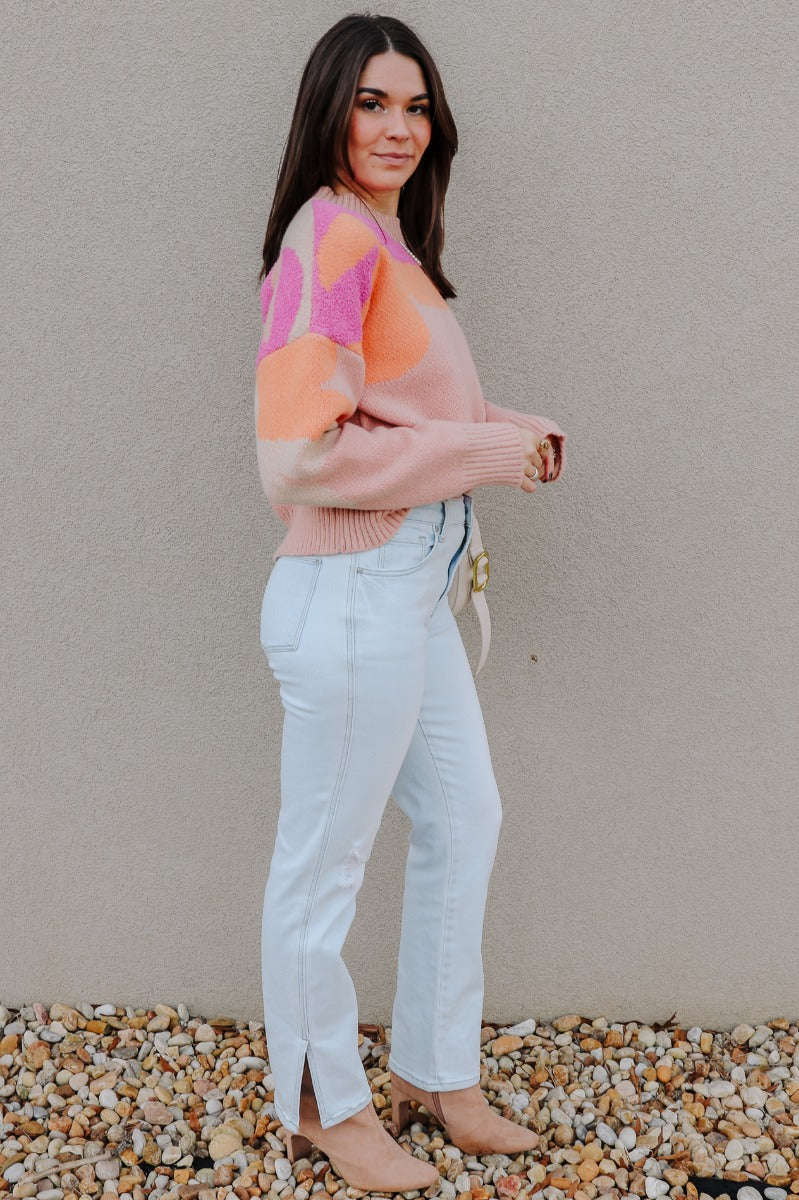 Mila Pink Multi Long Sleeve Sweater - Image 5