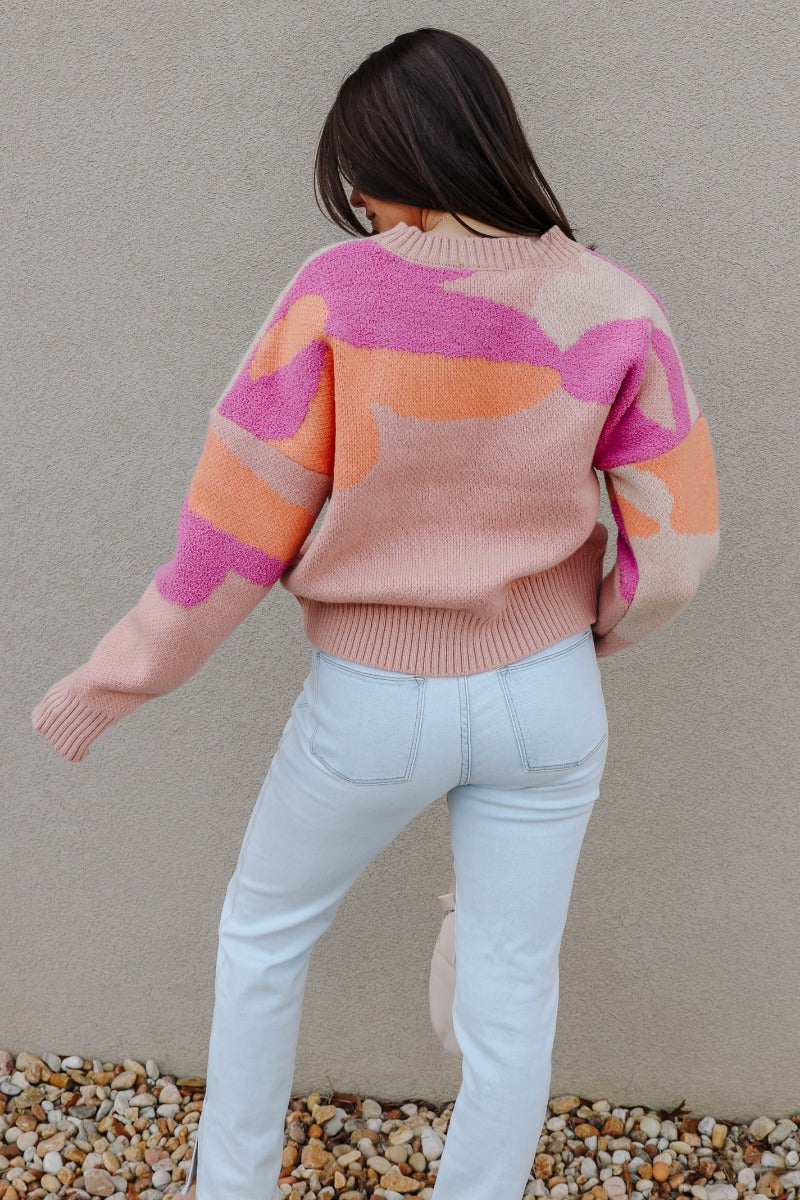 Mila Pink Multi Long Sleeve Sweater - Image 6