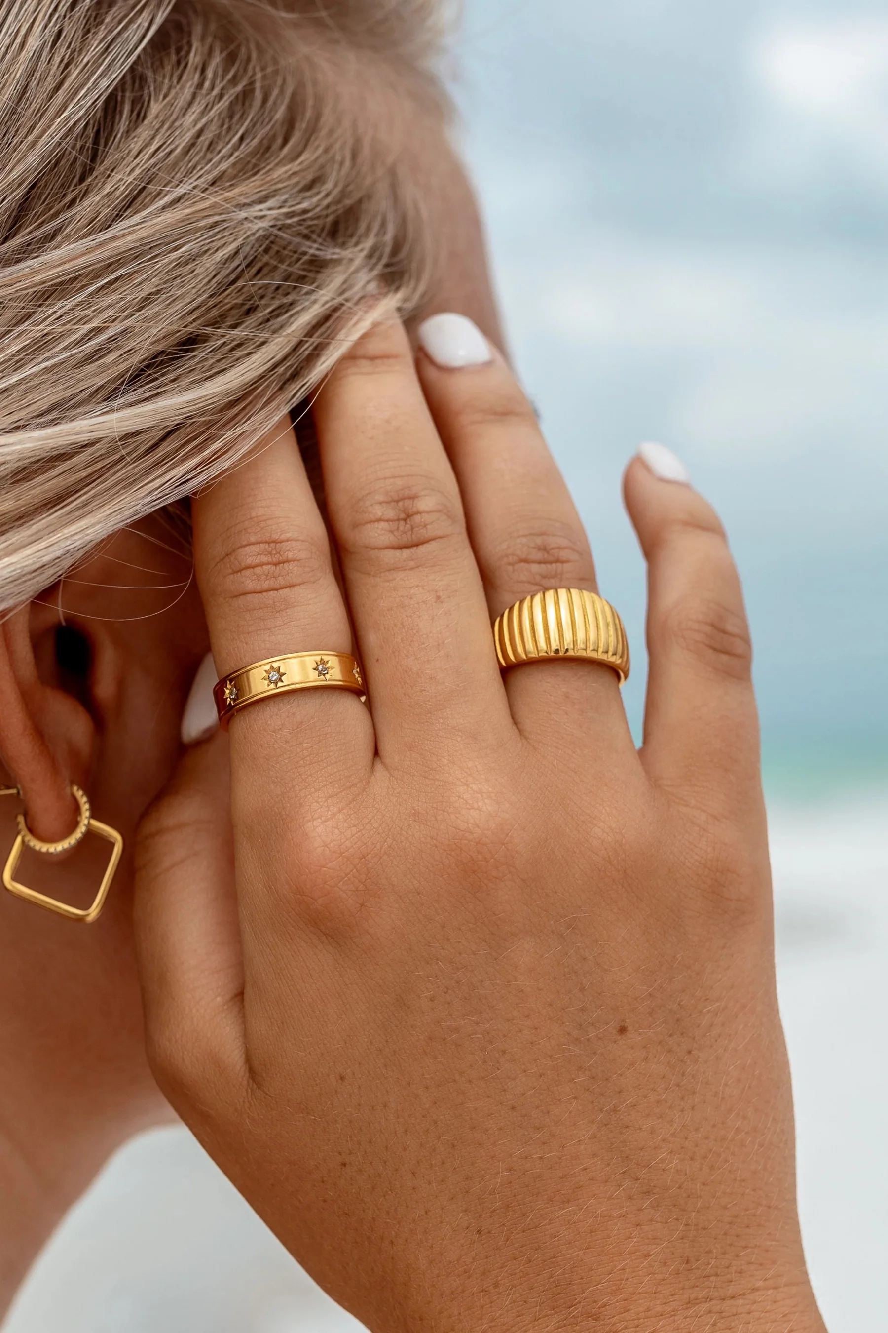 ALCO Milan Gold Ribbed Ring