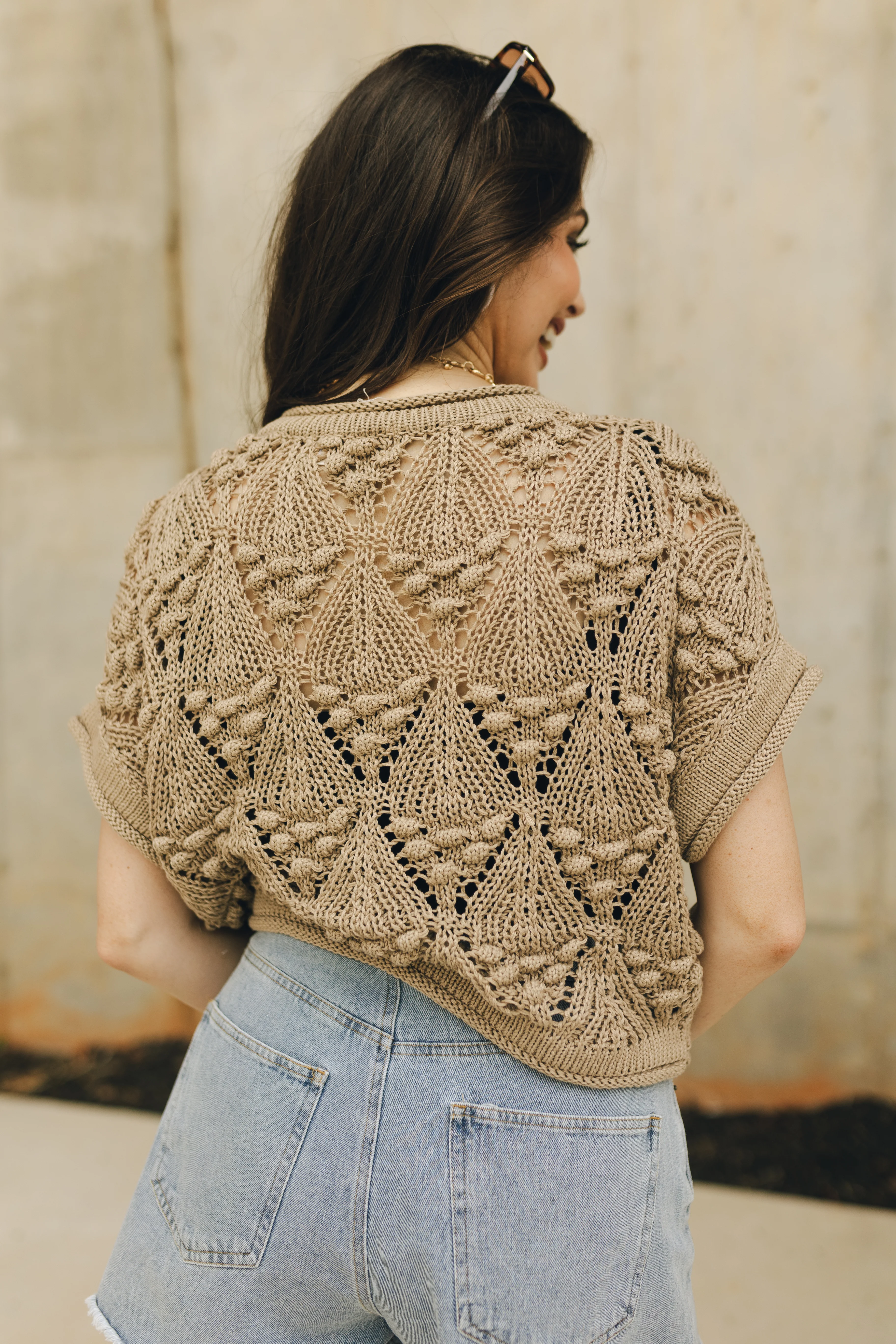 Millie Crochet Short Sleeve Sweater - Image 4