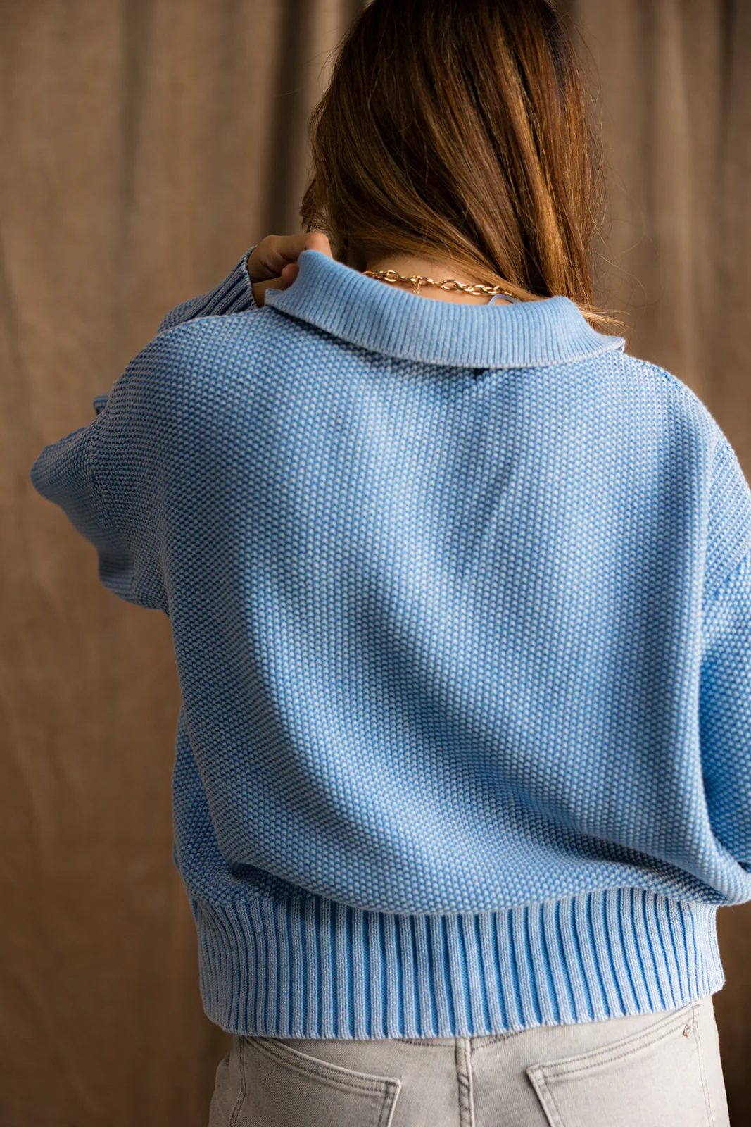 Mina Washed Blue Hoodie Sweater - Image 12